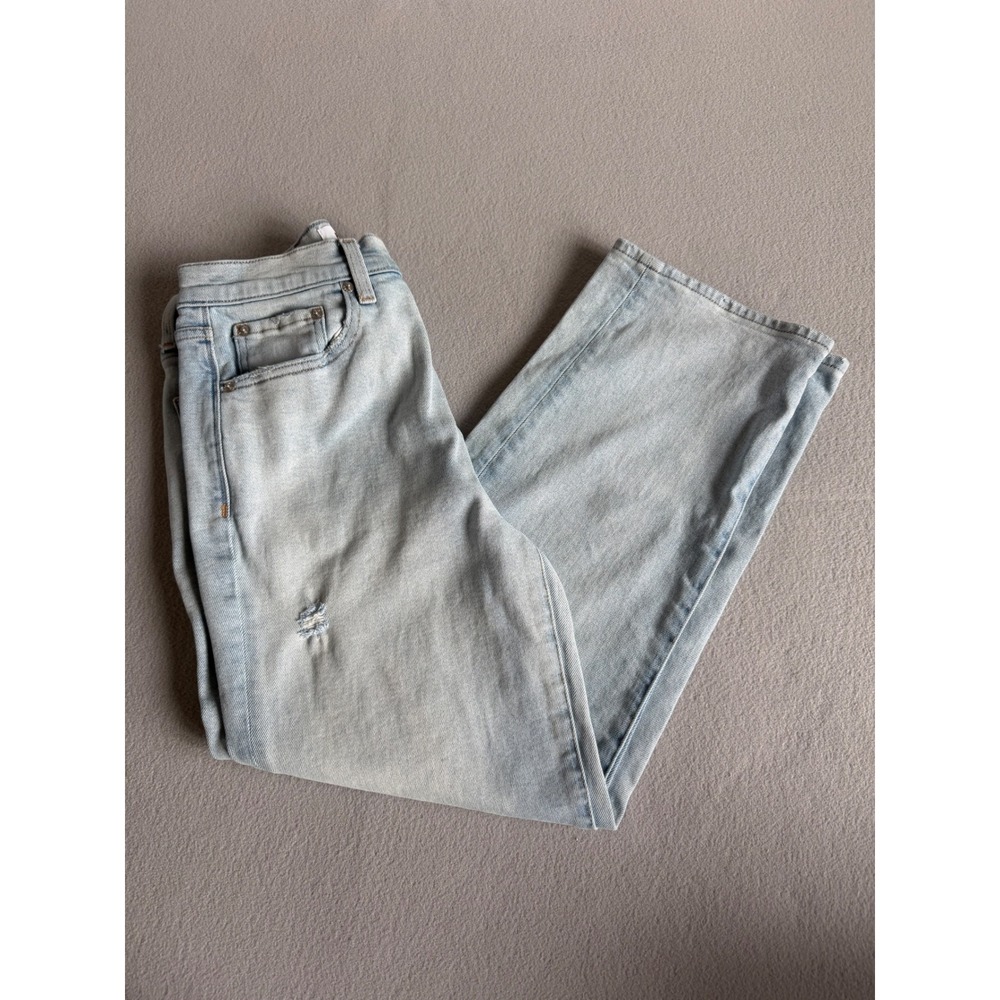 Pistola Women Light Wash High Rise Distressed Straight Leg Jeans PLSAV Size 26
